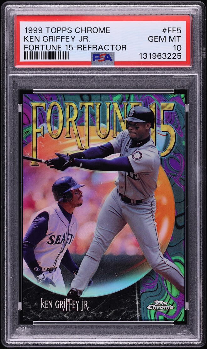 1999 Topps Chrome Fortune 15 Refractor Ken Griffey Jr. /100 #FF5 PSA 10 GEM MINT - Photo 1