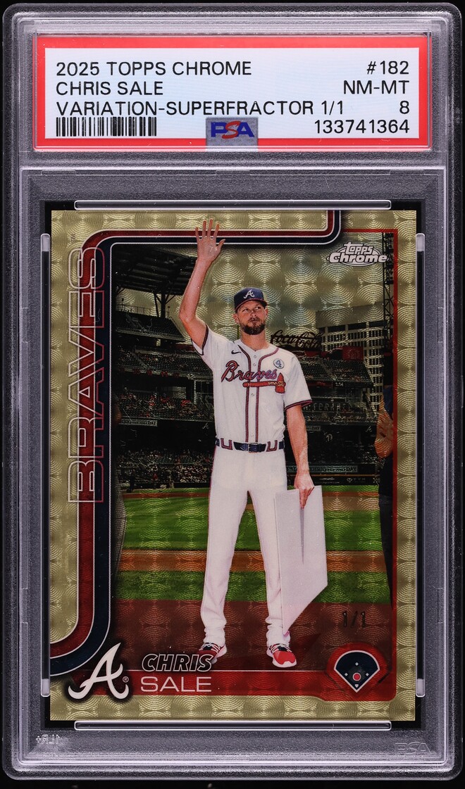 2025 Topps Chrome Variation Superfractor Chris Sale 1/1 #182 PSA 8 NM-MT - Photo 1