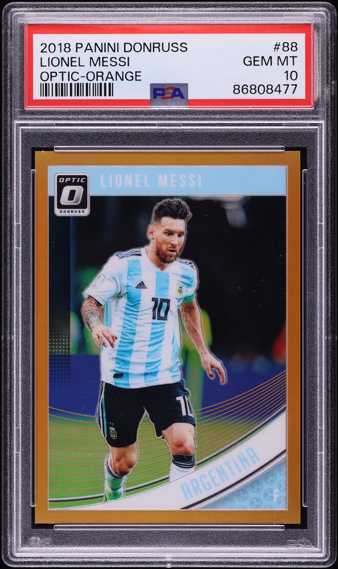2018 Donruss Optic Orange Lionel Messi /99 #88 PSA 10 GEM MINT - Photo 1