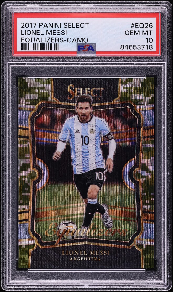 2017 Select Equalizers Camo Lionel Messi /20 #EQ26 PSA 10 GEM MINT - Photo 1