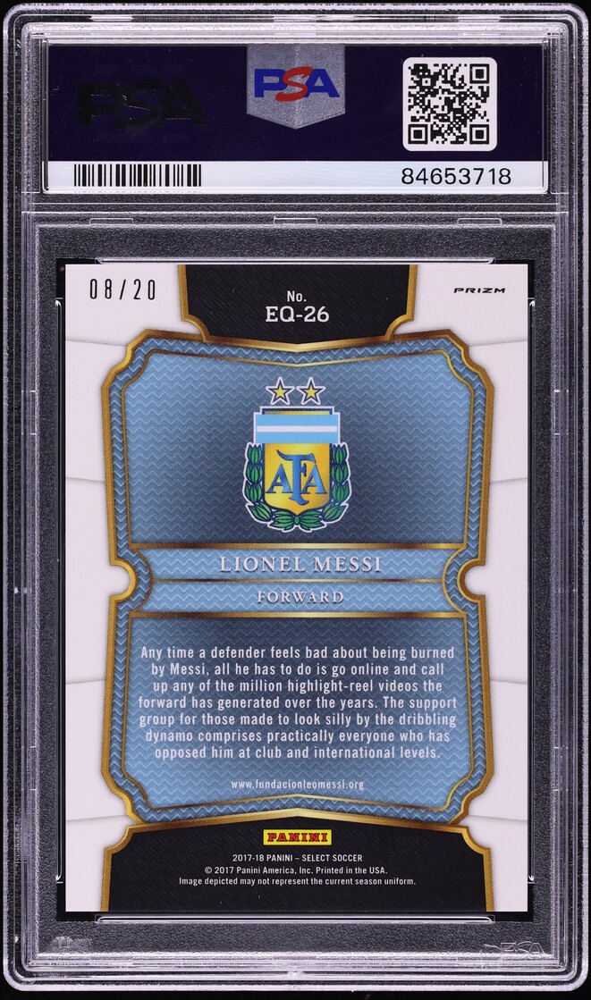 2017 Select Equalizers Camo Lionel Messi /20 #EQ26 PSA 10 GEM MINT - Photo 2