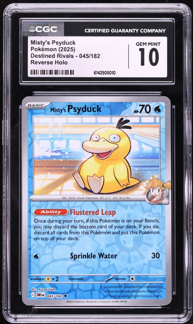 2025 Pokemon Scarlet & Violet Destined Rivals Reverse Holo Misty's Psyduck #45 CGC 10 GEM MINT
