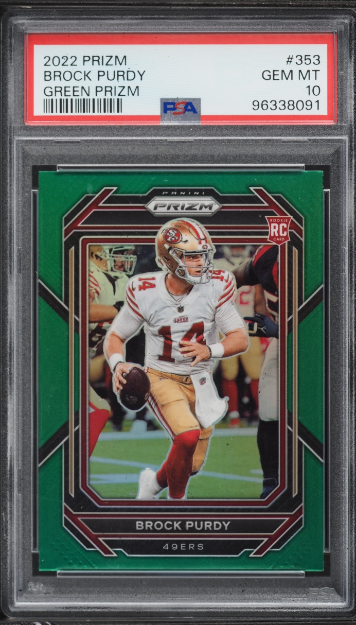 2022 Panini Prizm Green Brock Purdy ROOKIE #353 PSA 10 GEM MINT