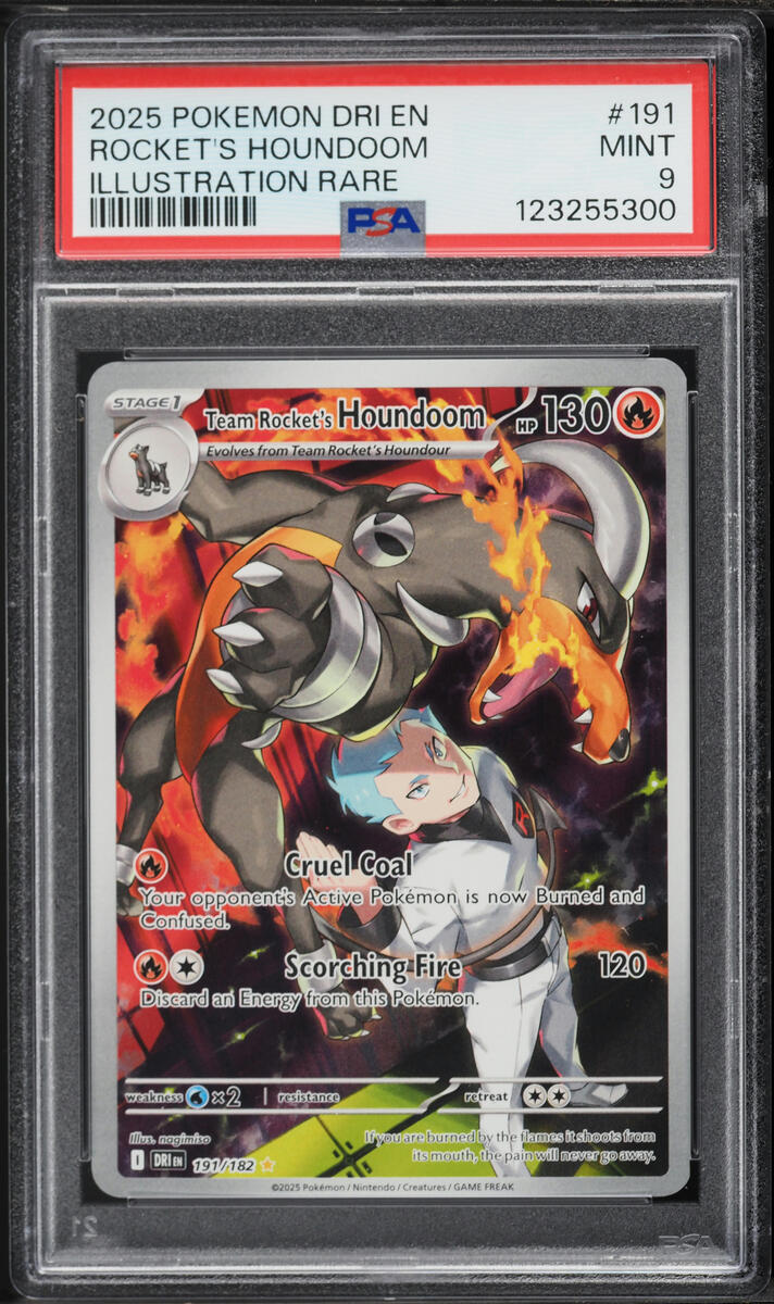 2025 Pokemon Scarlet & Violet Destined Rivals IR Team Rocket's Houndoom #191 PSA 9 MINT