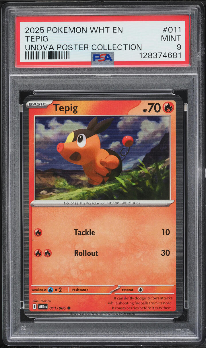 2025 Pokemon Scarlet & Violet White Flare Poster Collection Tepig #11 PSA 9 MINT