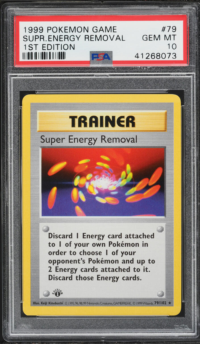 1999 Pokemon Base Set Shadowless 1st Edition Super Energy Removal #79 PSA 10 GEM