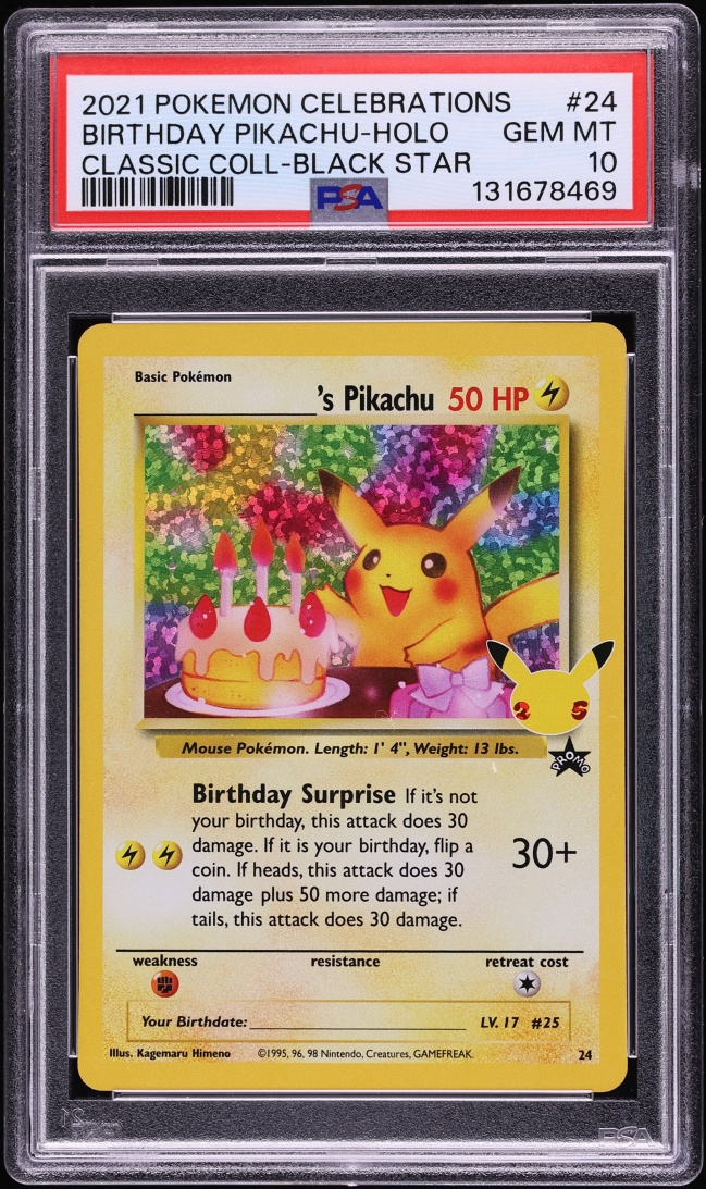 2021 Pokemon SWSH Promo Celebrations Classic Holo Birthday Pikachu #25 PSA 10 GEM MINT