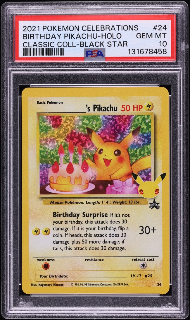 2021 Pokemon SWSH Promo Celebrations Classic Holo Birthday Pikachu #25 PSA 10 GEM MINT