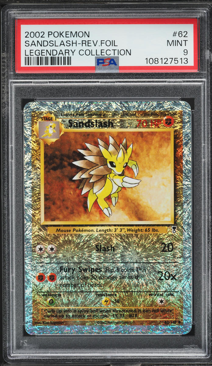 2002 Pokemon Legendary Collection Reverse Holo Sandslash #62 PSA 9 MINT