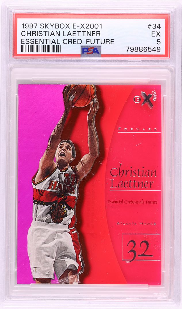 1997 Skybox E-X 2001 Essential Credentials Future Christian Laettner /47 #34 PSA 5 EX - Photo 1