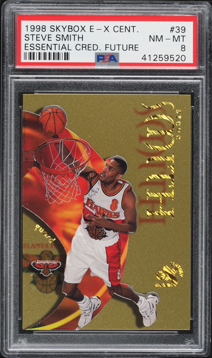 1998 Skybox E-X Century Essential Credentials Future Steve Smith /52 #39 PSA 8 NM-MT - Photo 1