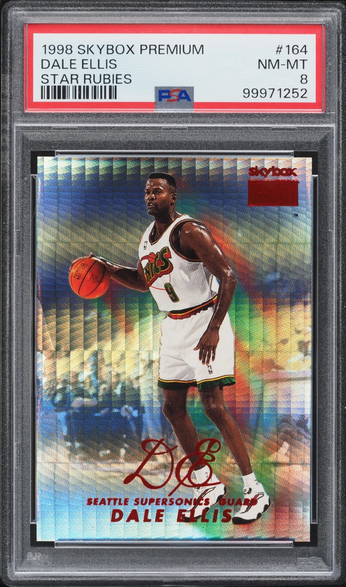 1998 Skybox Premium Star Rubies Dale Ellis /50 #164 PSA 8 NM-MT - Photo 1