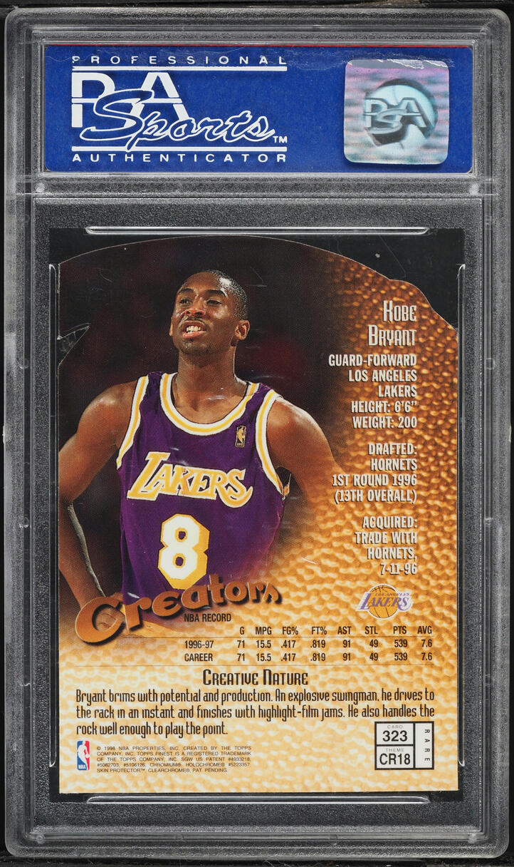 1997 Finest Embossed Die-Cut Kobe Bryant #323 PSA 9 MINT