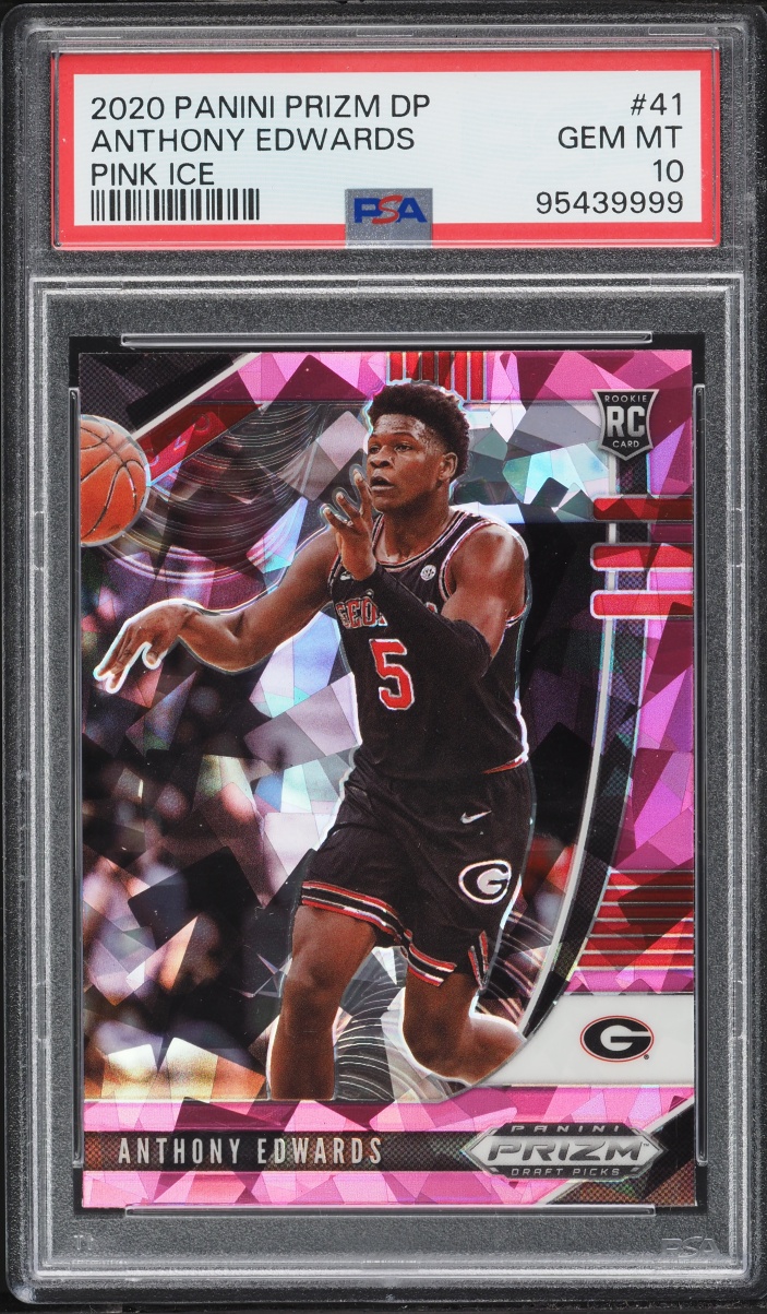 2020 Panini Prizm Draft Pink Ice Anthony Edwards ROOKIE #41 PSA 10 GEM MINT