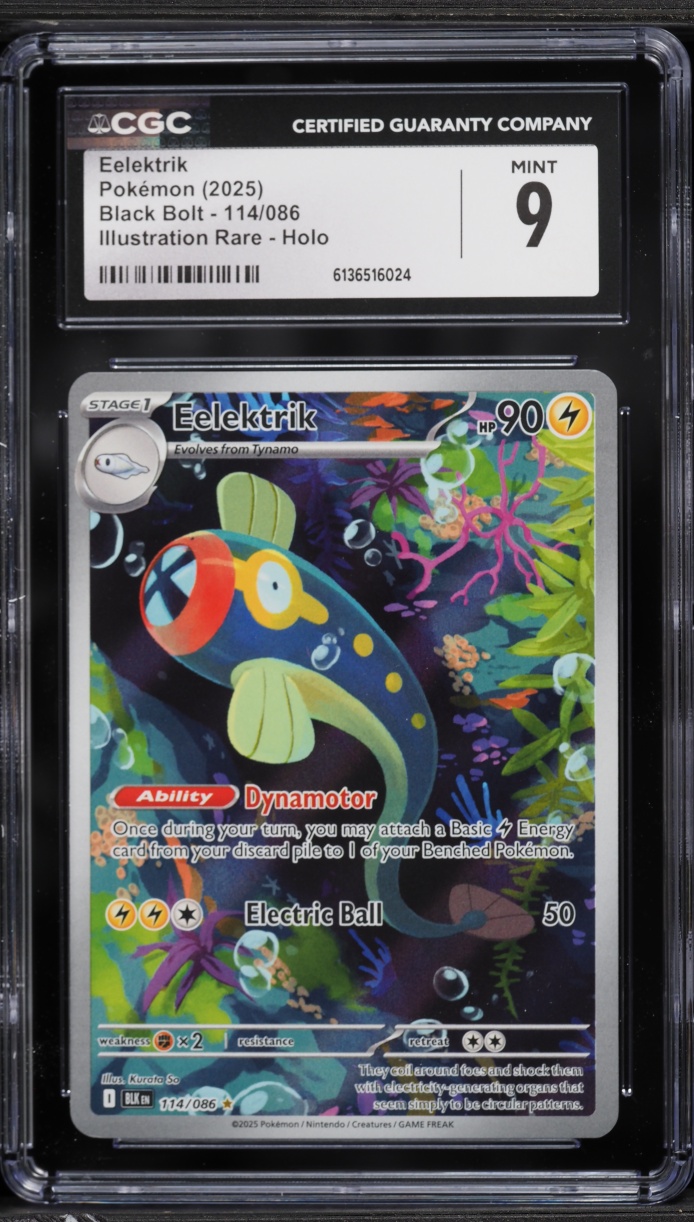2025 Pokemon Scarlet & Violet Black Bolt IR Eelektrik #114 CGC 9 MINT
