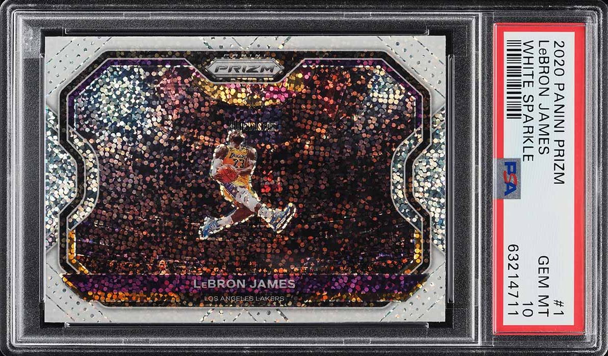 2020 Panini Prizm White Sparkle LeBron James KOBE TRIBUTE #1 PSA 10 GEM MINT