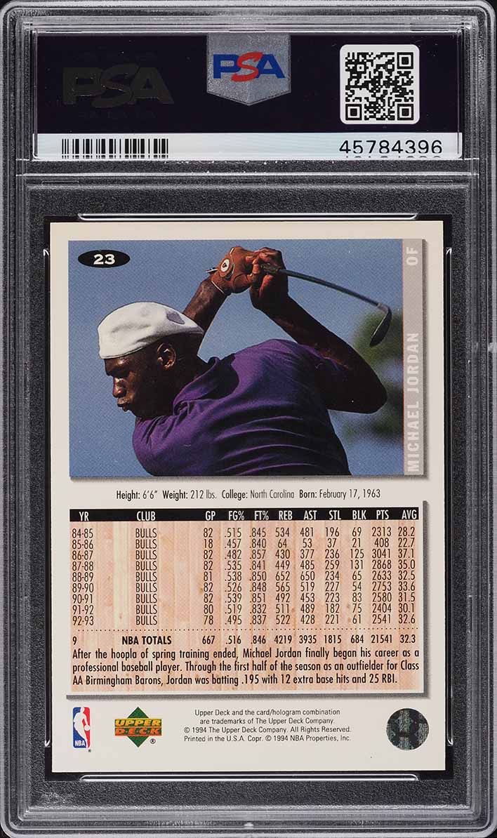 1994 Collector's Choice Silver Signature Michael Jordan ROOKIE #23 PSA 10 GEM MINT