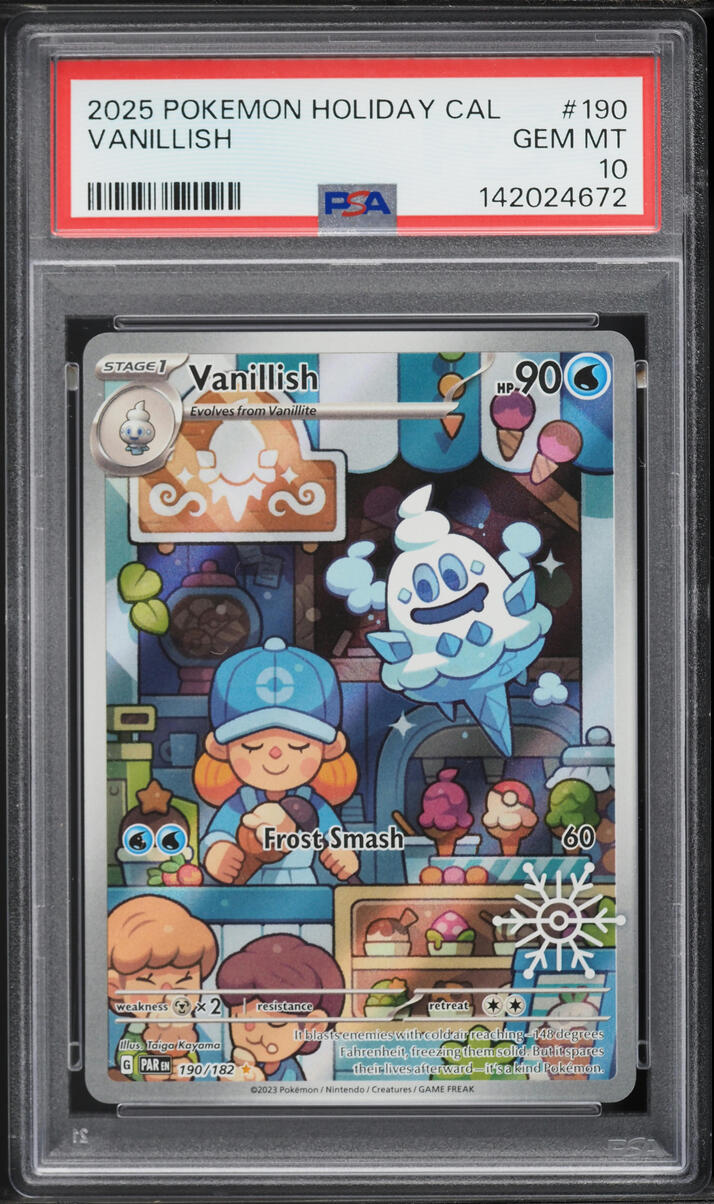 2025 Pokemon Scarlet & Violet Holiday Calendar IR Vanillish #190 PSA 10 GEM MINT
