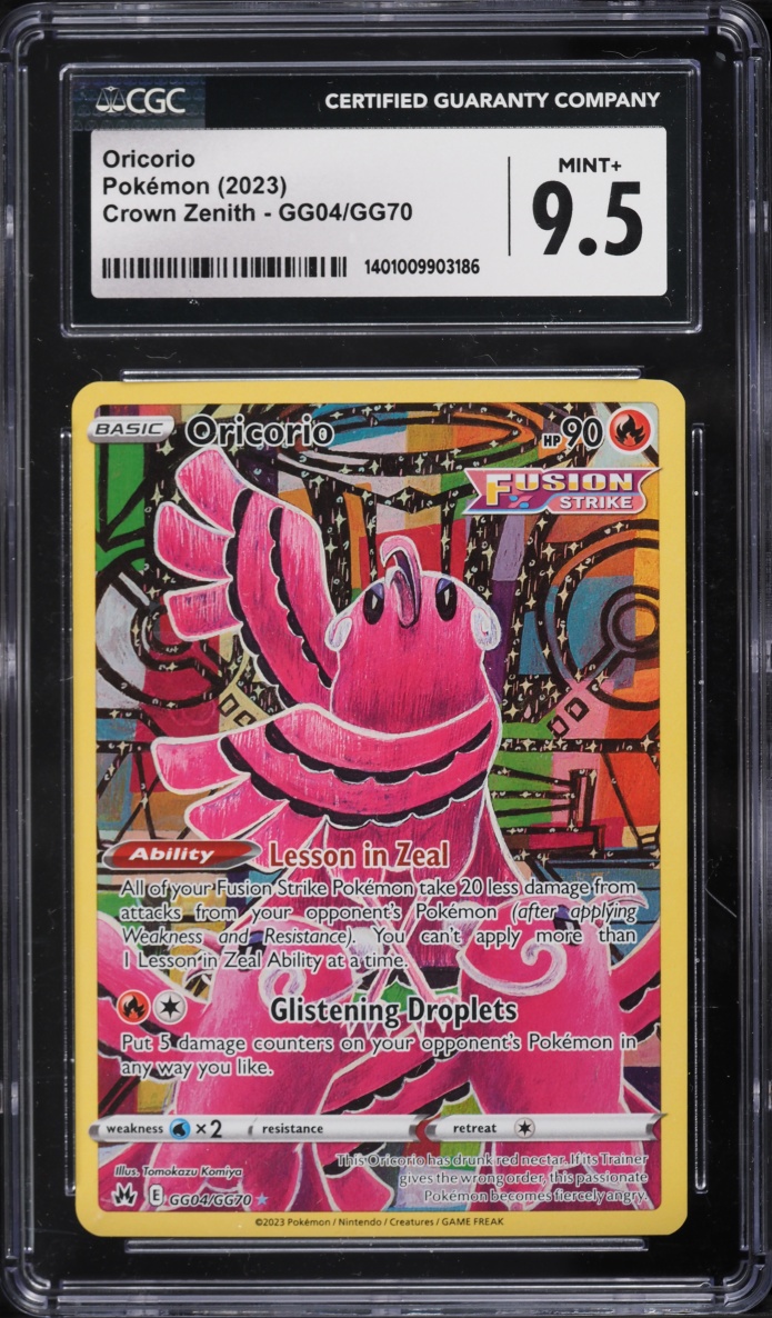 2023 Pokemon Sword & Shield Crown Zenith Galarian Gallery Alt Art Oricorio #GG04 CGC 9.5 MINT+