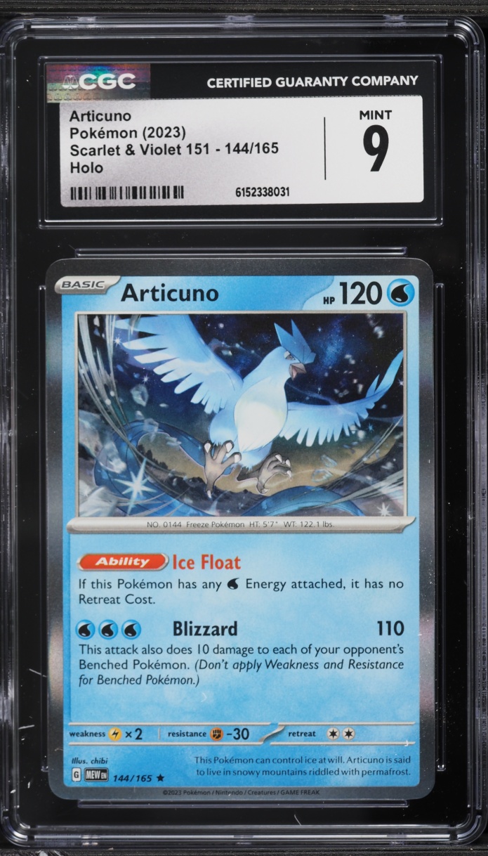 2023 Pokemon Scarlet & Violet 151 Holo Articuno #144 CGC 9 MINT