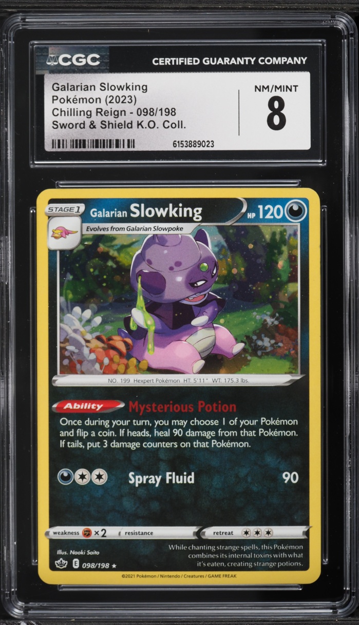 2023 Pokemon Sword & Shield Chilling Reign K.O. Collection Galarian Slowking #098 CGC 8 NM-MT