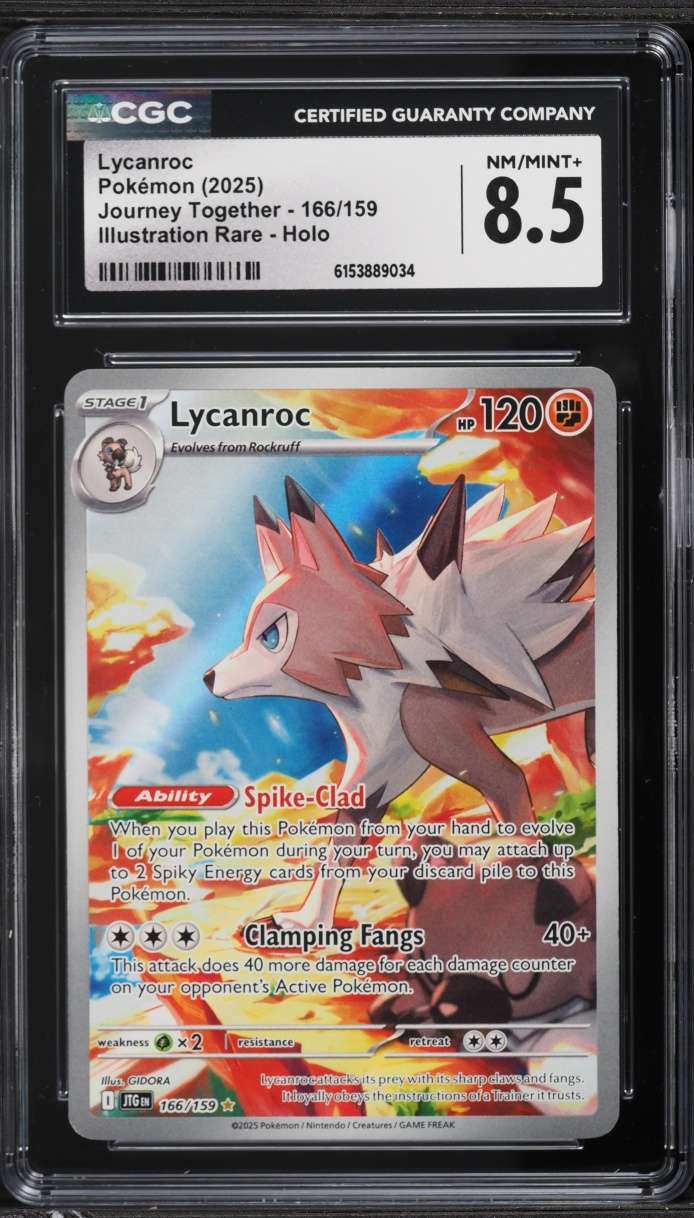 2025 Pokemon Scarlet & Violet Journey Together IR Lycanroc #166 CGC 8.5 NM-MT+