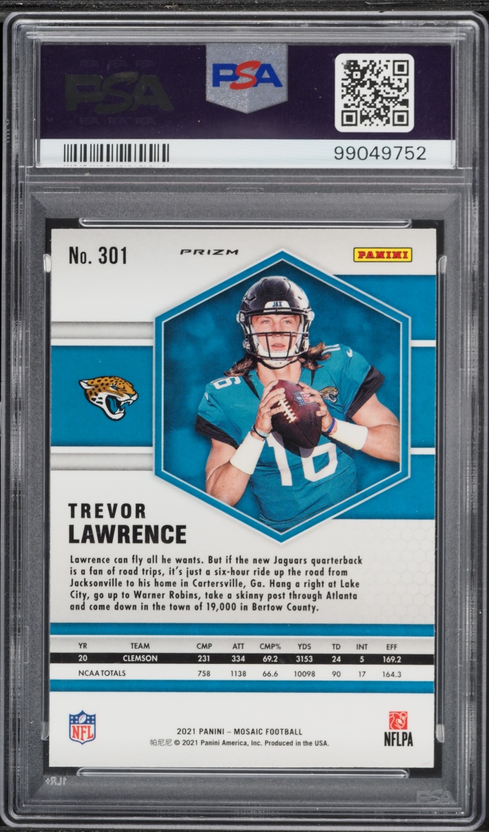 2021 Panini Mosaic Prizm Trevor Lawrence ROOKIE #301 PSA 9 MINT