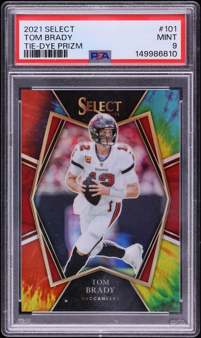 2021 Select Premier Level Tie-Dye Prizm Tom Brady /25 #101 PSA 9 MINT - Photo 1