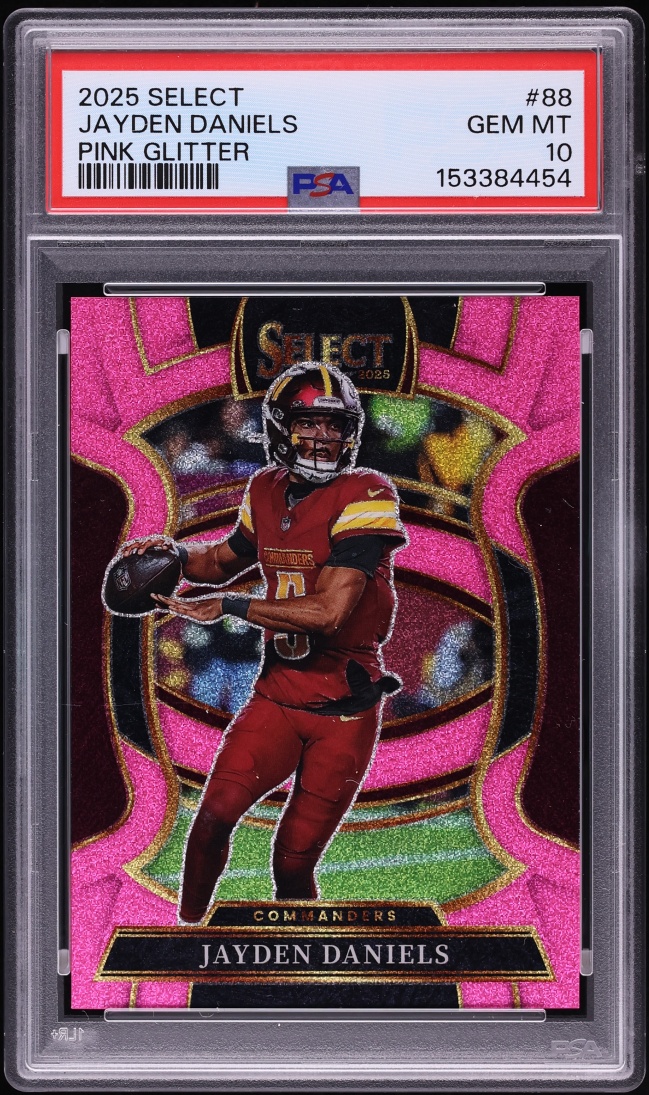 2025 Select Concourse Pink Glitter Jayden Daniels /15 #88 PSA 10 GEM MINT - Photo 1