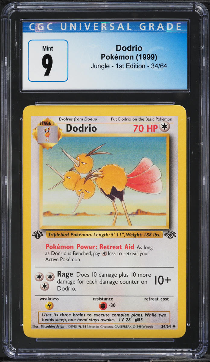 1999 Pokemon Jungle 1st Edition Dodrio #34 CGC 9 MINT