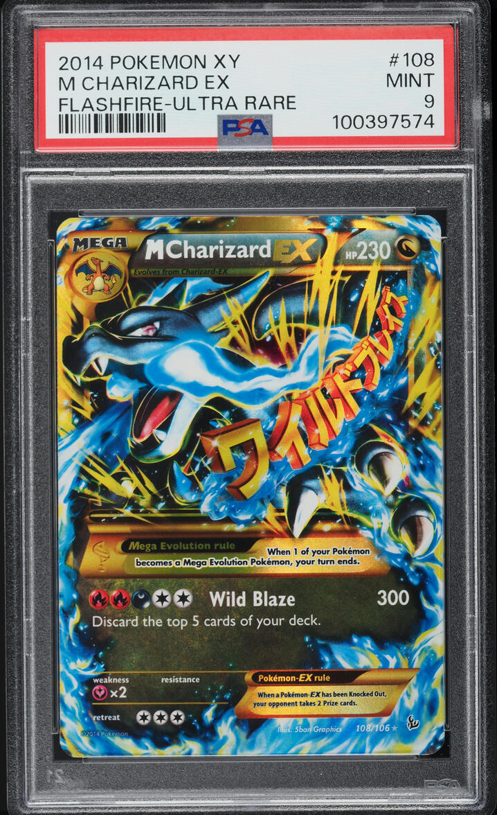 2014 Pokemon XY Flashfire Holo M Charizard EX #108 PSA 9 MINT