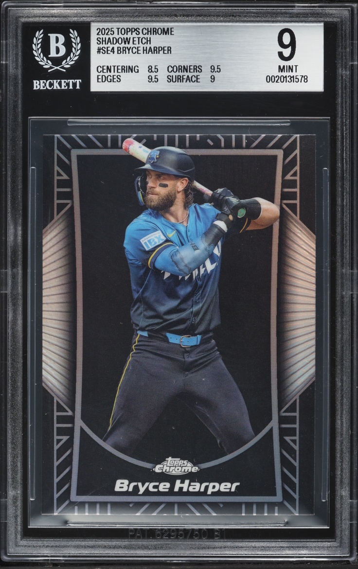 2025 Topps Chrome Shadow Etch Bryce Harper #SE4 BGS 9 MINT