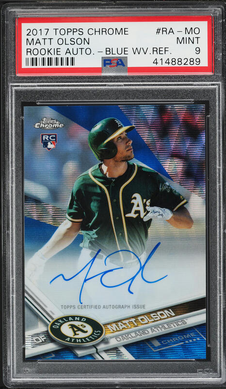 2022 Topps Chrome Logofractor Blue Matt Olson /150 #58 MBA AUTH on