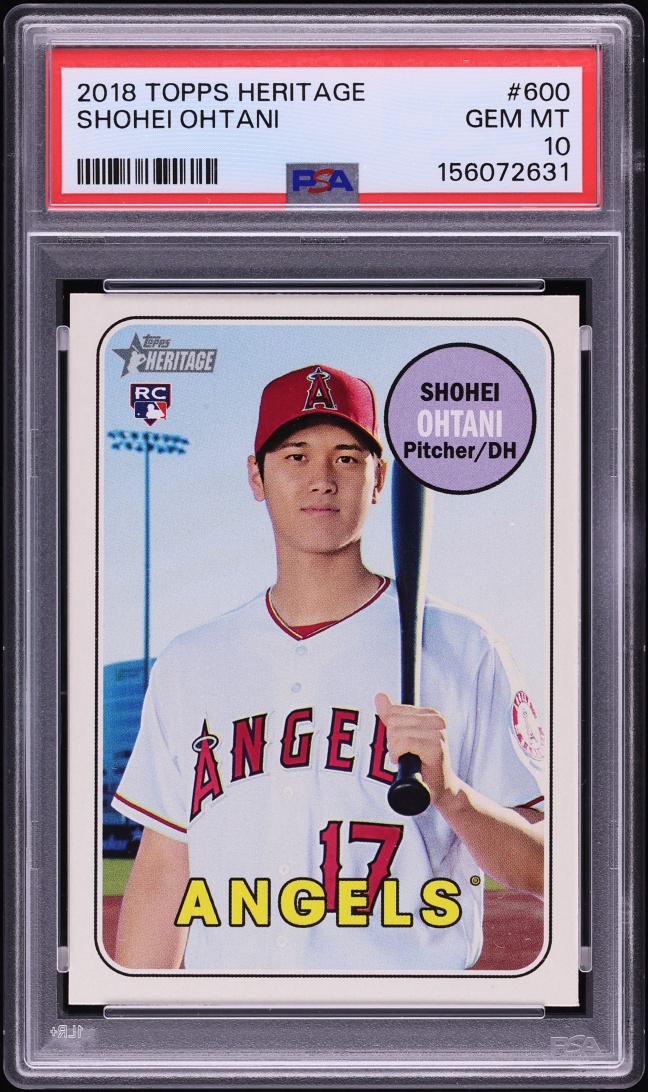 2018 Topps Heritage Shohei Ohtani ROOKIE #600 PSA 10 GEM MINT