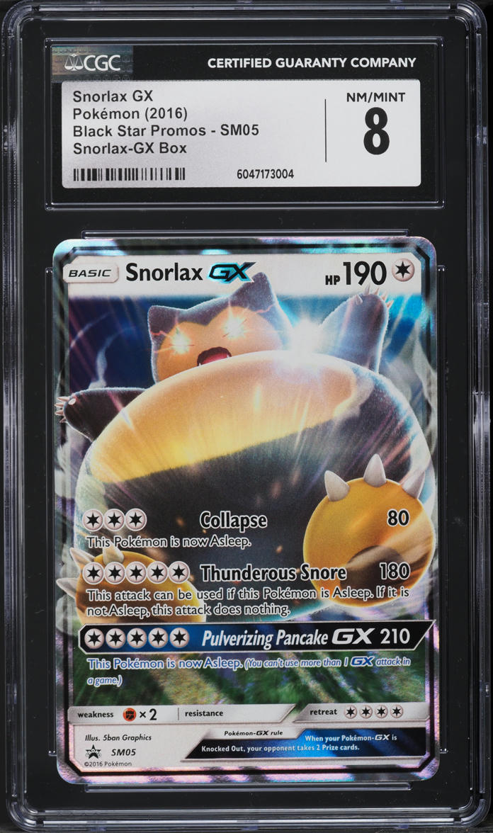 2016 Pokemon SM Black Star Promos Snorlax GX #SM05 CGC 8 NM-MT