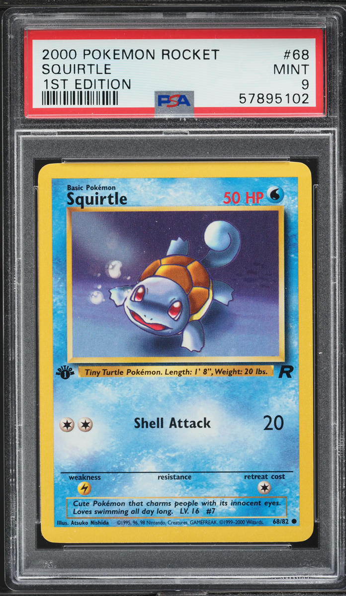 2000 Pokemon Team Rocket 1st Edition Squirtle #68 PSA 9 MINT