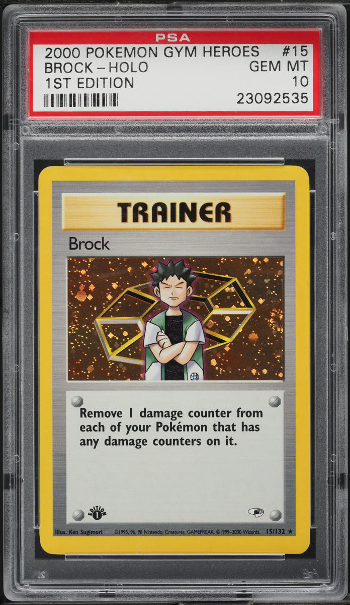 2000 Pokemon Gym Heroes 1st Edition Holo Brock #15 PSA 10 GEM MINT