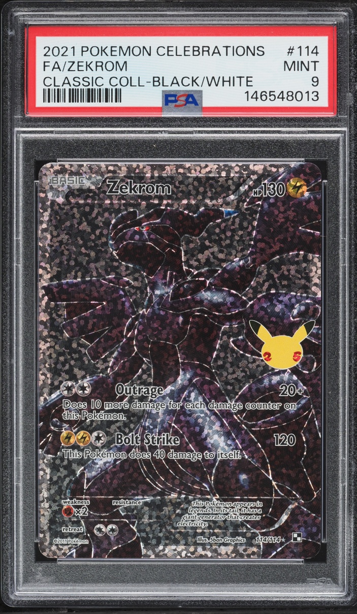 2021 Pokemon Sword & Shield Celebrations Classic Zekrom #114 PSA 9 MINT