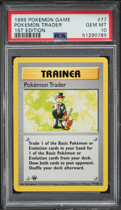 1999 Pokemon Base Set Pokemon Trader #77 CGC 10 GEM MINT on