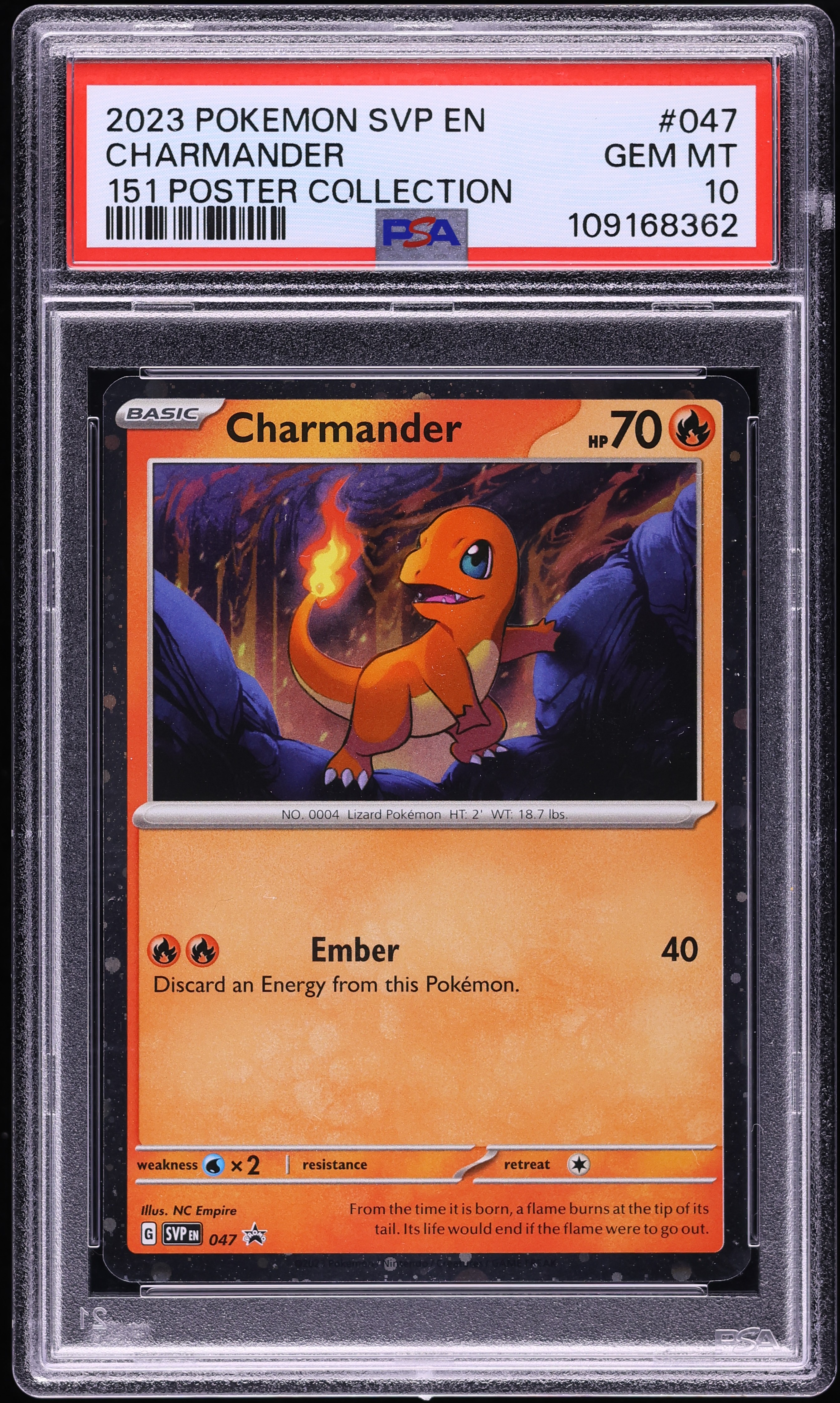 2023 Pokemon Scarlet & Violet Black Star Promo 151 Poster Collection Charmander #47 PSA 10 GEM