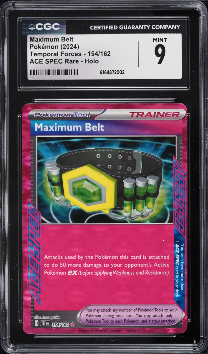 2024 Pokemon Scarlet & Violet Temporal Forces Ace Spec Maximum Belt #154 CGC 9 MINT