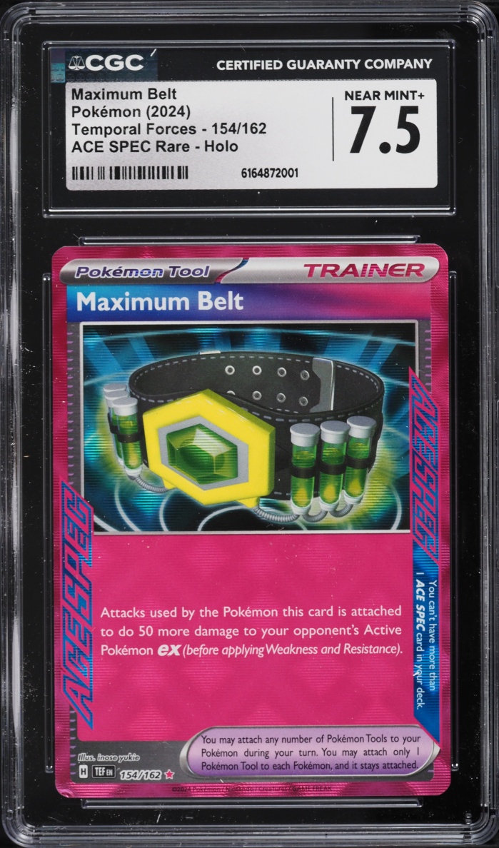 2024 Pokemon Scarlet & Violet Temporal Forces Ace Spec Maximum Belt #154 CGC 7.5 NRMT+