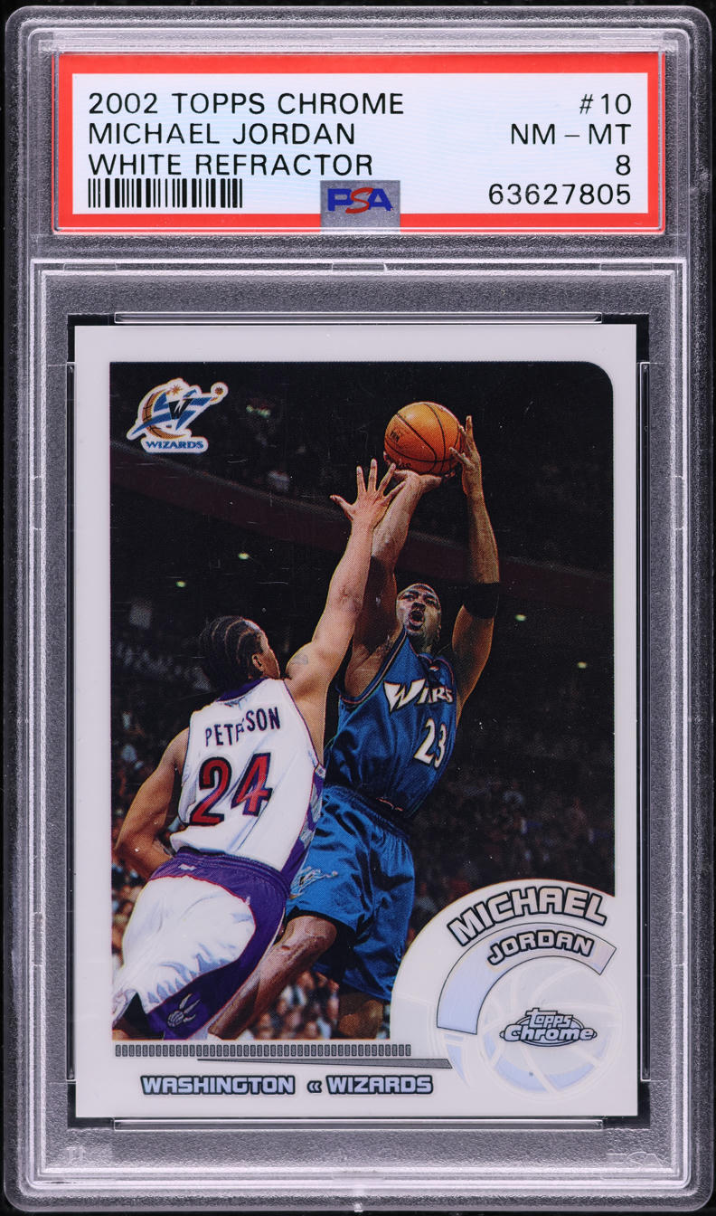 2002 Topps Chrome White Refractor Michael Jordan /249 #10 PSA 8 NM-MT