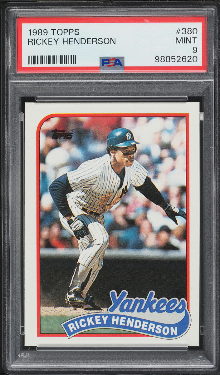1989 Topps Rickey Henderson #380 PSA 9 MINT