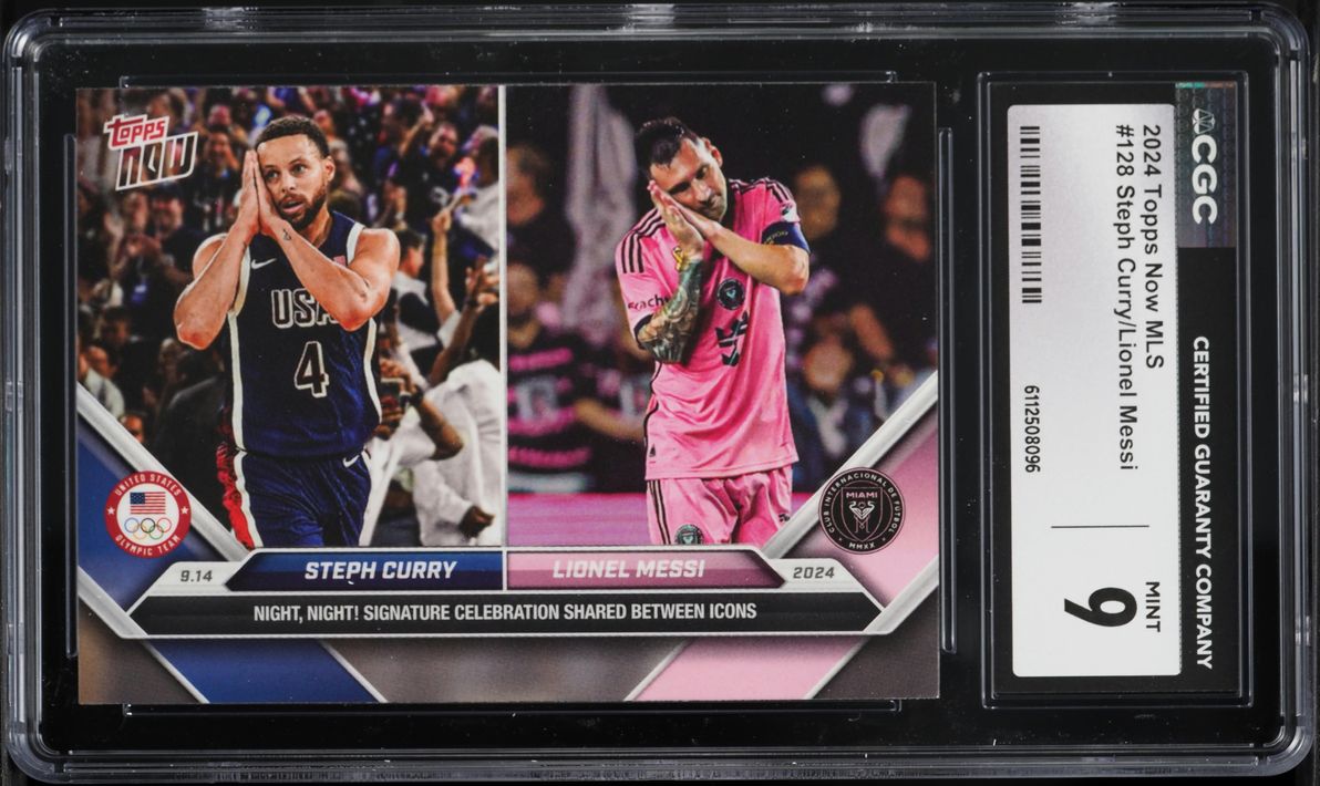 2024 Topps Now MLS Stephen Curry Lionel Messi #128 CGC 9 MINT