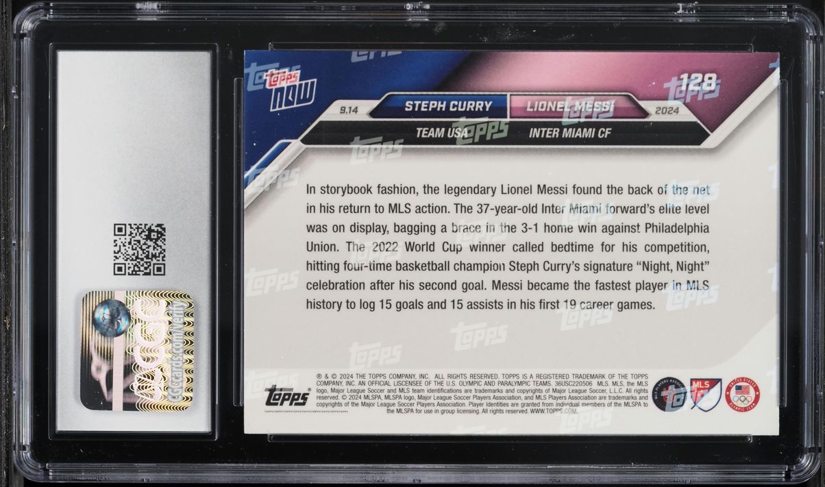 2024 Topps Now MLS Stephen Curry Lionel Messi #128 CGC 9 MINT