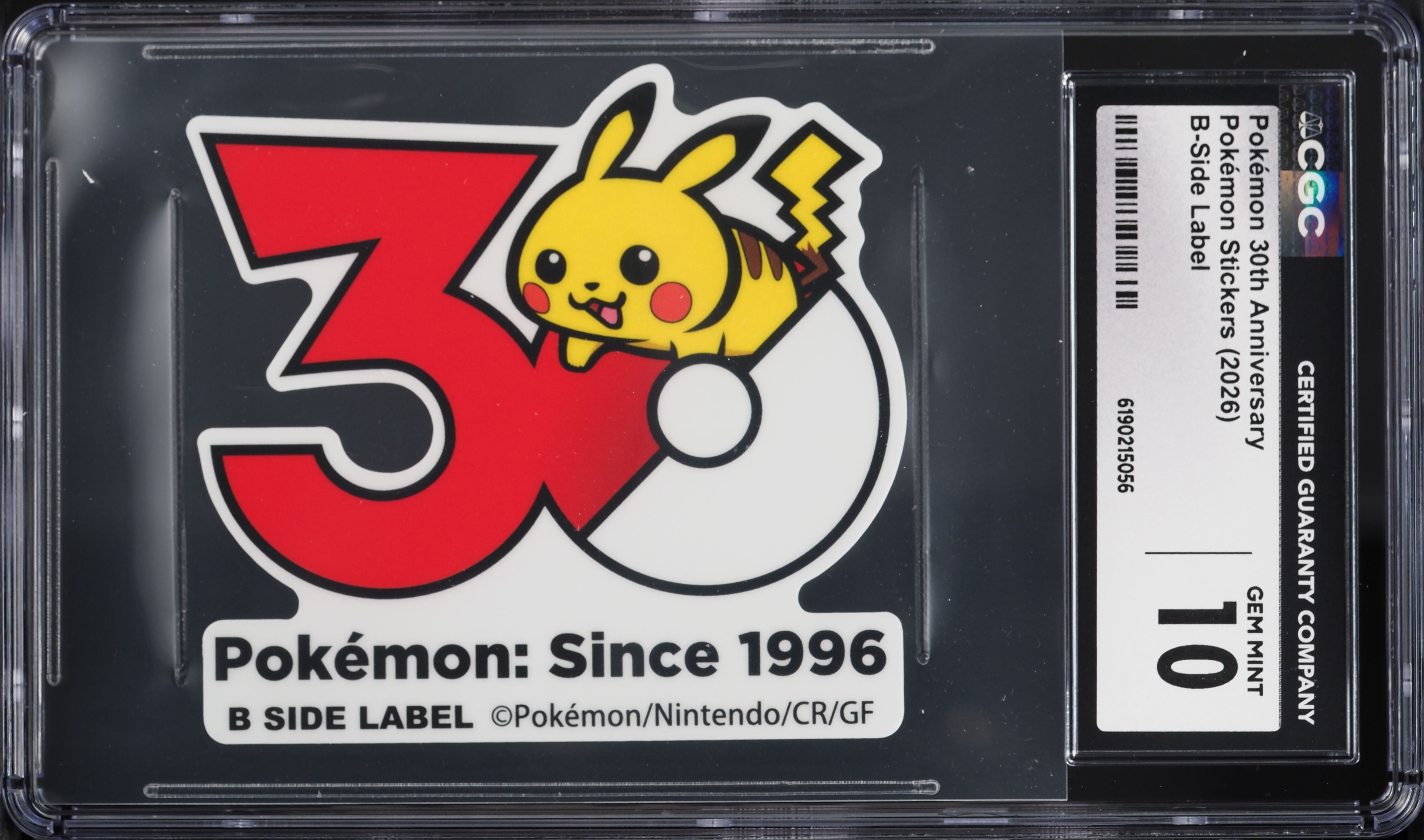 2026 Pokemon Japanese B-Side Label Stickers 30th Anniversary CGC 10 GEM MINT