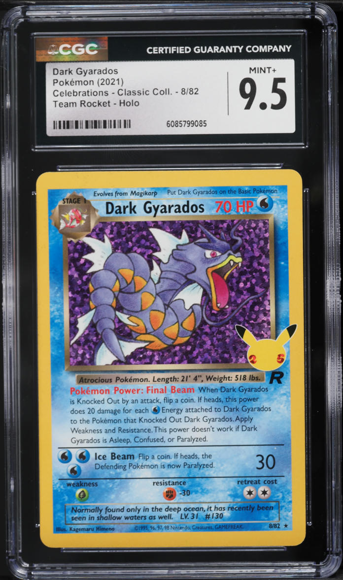 2021 Pokemon Sword & Shield Celebrations Classic Holo Dark Gyarados #8 CGC 9.5 MINT+
