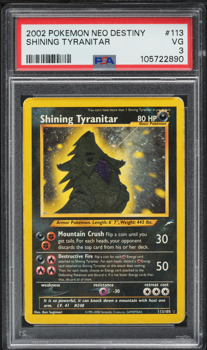 2002 Pokemon Neo Destiny Shining Tyranitar #113 PSA 3 VG - Main Image