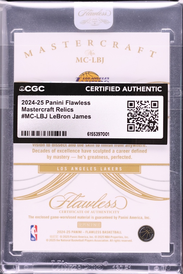2024 Panini Flawless Mastercraft LeBron James PATCH /5 #MC-LBJ CGC AUTH